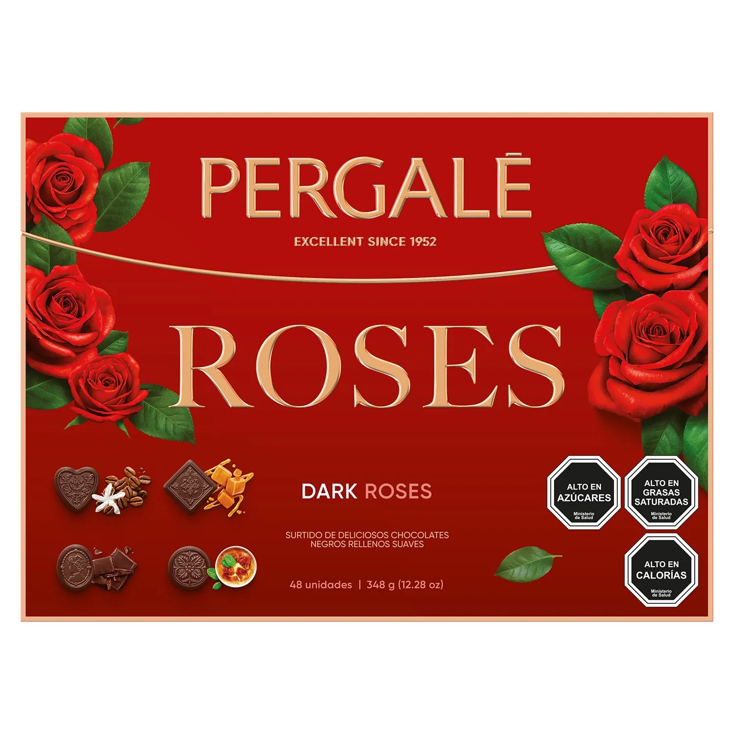 Bombones Pergalé Dark Roses – Caja 48 unidades