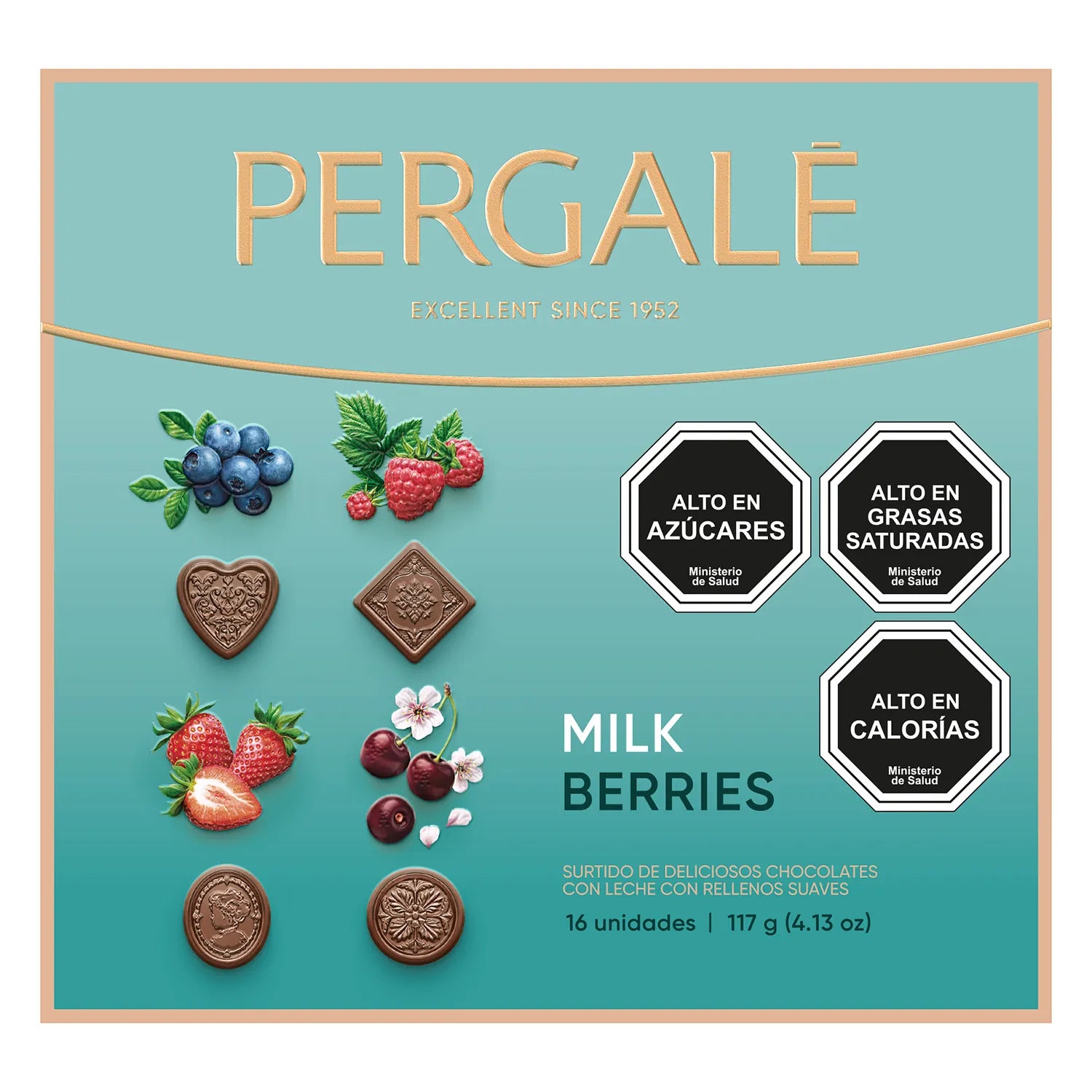 Bombones Pergalé Milk Berries – Caja 16 unidades